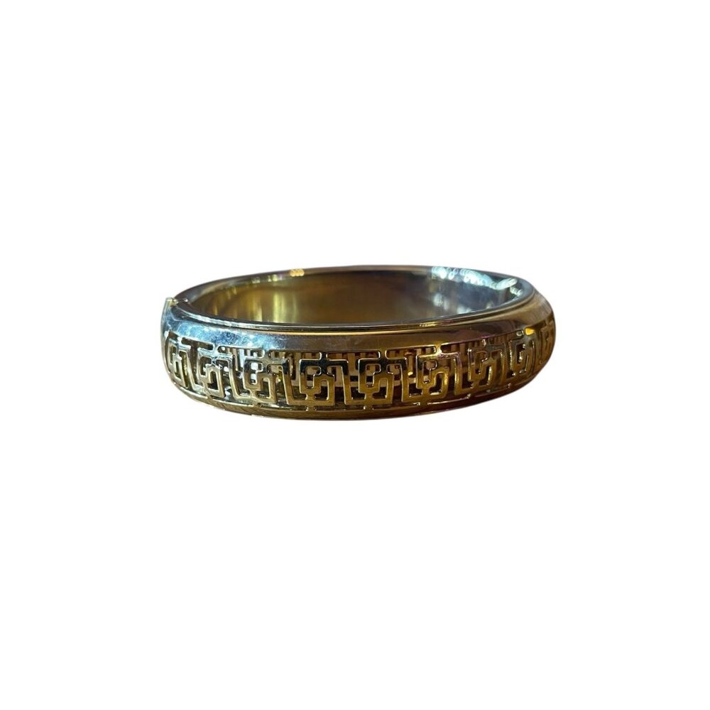 Thick Gold Greek Key Bangle retro y2k regency costume old money